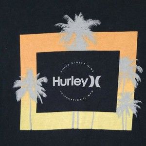 HURLEY T-SHIRT Youth SMALL Boys Cotton SHORT SLEEVE CREW NECK PULLOVER BLACK